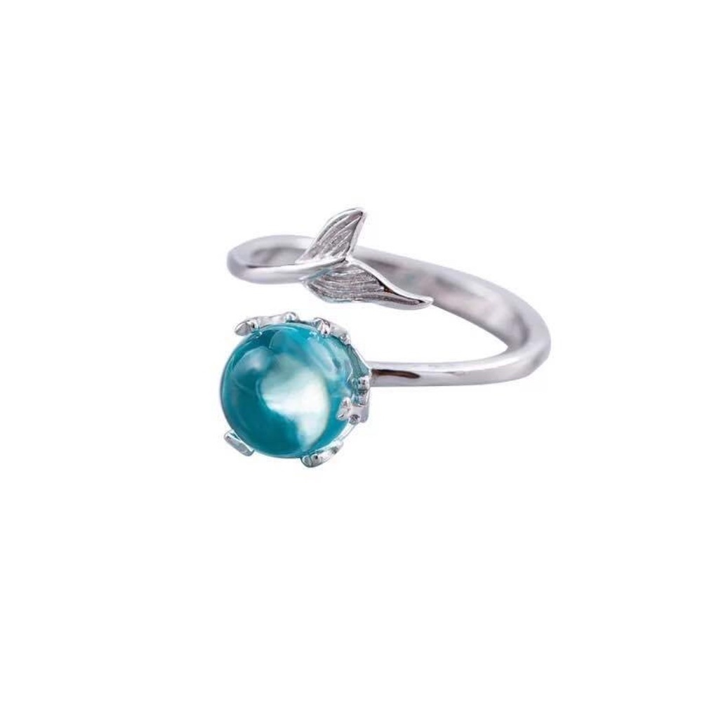*OPHELIA* Silver x Blue Mermaid Tail Fashion Ring